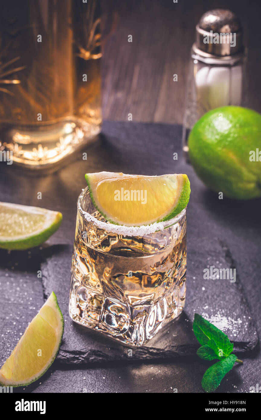 Shot glass of tequila Stock Photo Alamy