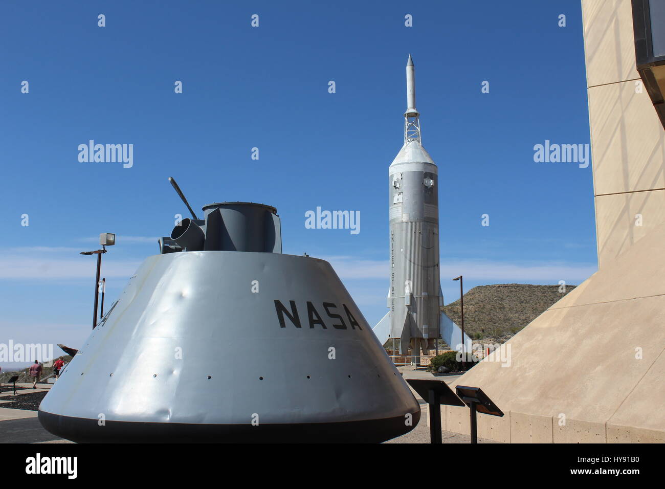 Exterior displays, New Mexico Museum of Space History, Alamogordo NM USA Stock Photo