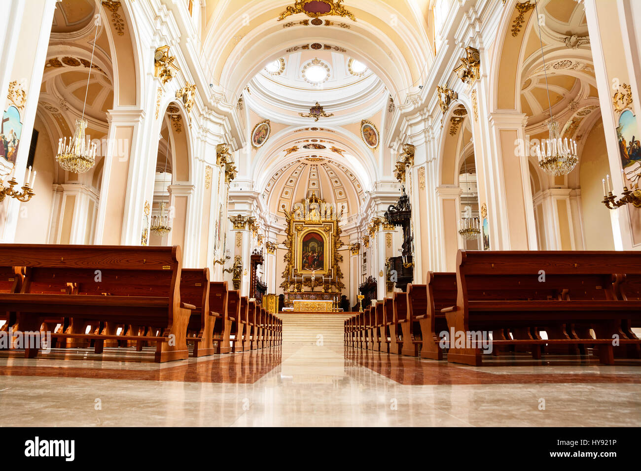 Inside of Cathedral of Chieti (Italy) Stock Photo