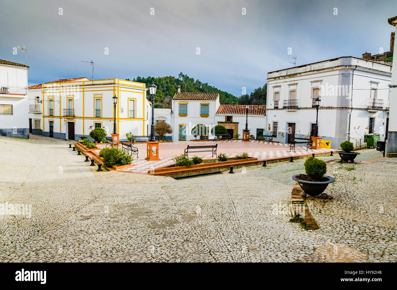 Typical Andalusian village street. Almonaster la Real, Huelva