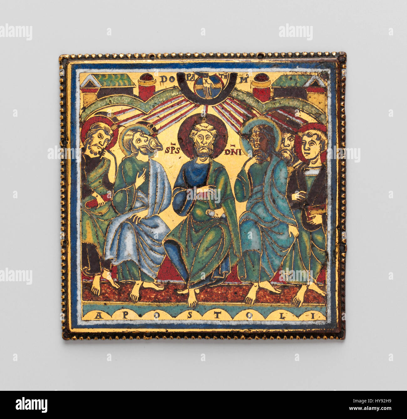 Plaque with the Pentecost ca, 1150-75 Stock Photo