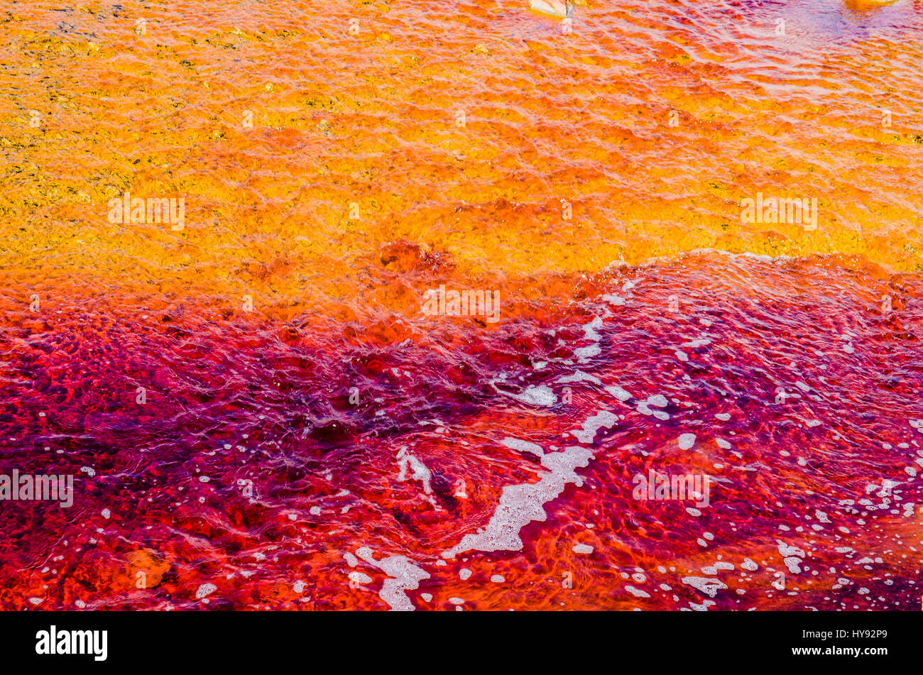 Tinto River - Río Tinto, acidic waters. Huelva, Andalusia, Spain, Europe Stock Photo