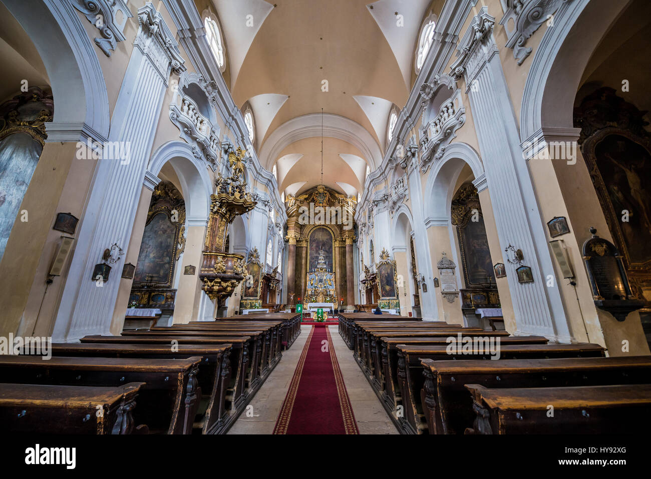 Nave of Roman Catholic Piarist Church of Holy Trinity (also known as