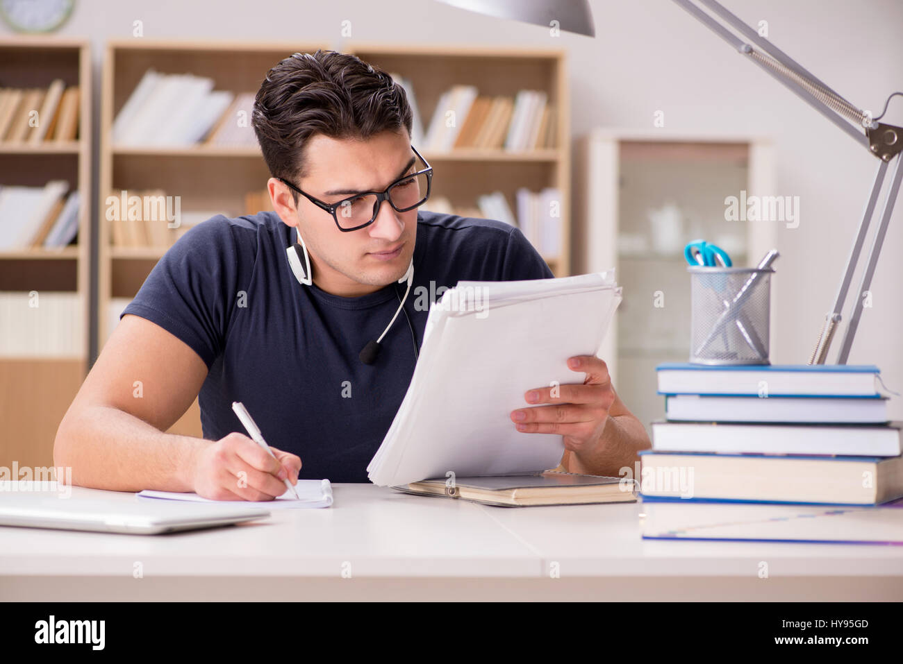 Student Preparing Homework study smiling boy preparing hi-res stock photography and ...