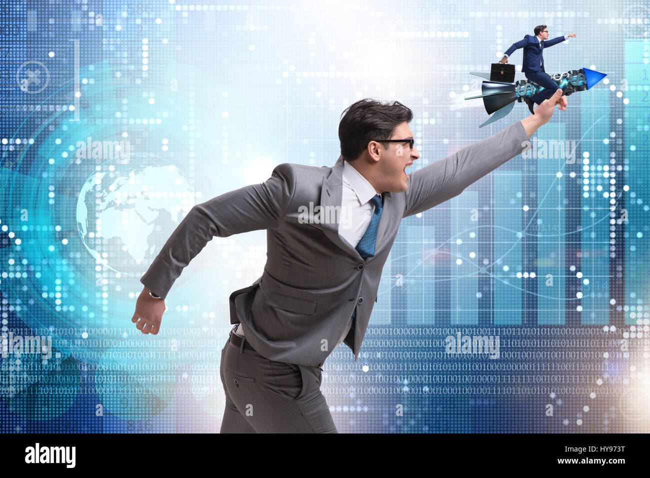 Businessman in start up business concept Stock Photo - Alamy