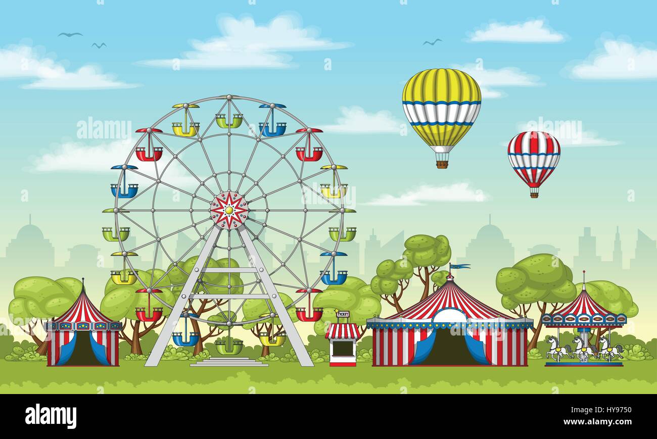 Amusement park Stock Vector Images - Alamy