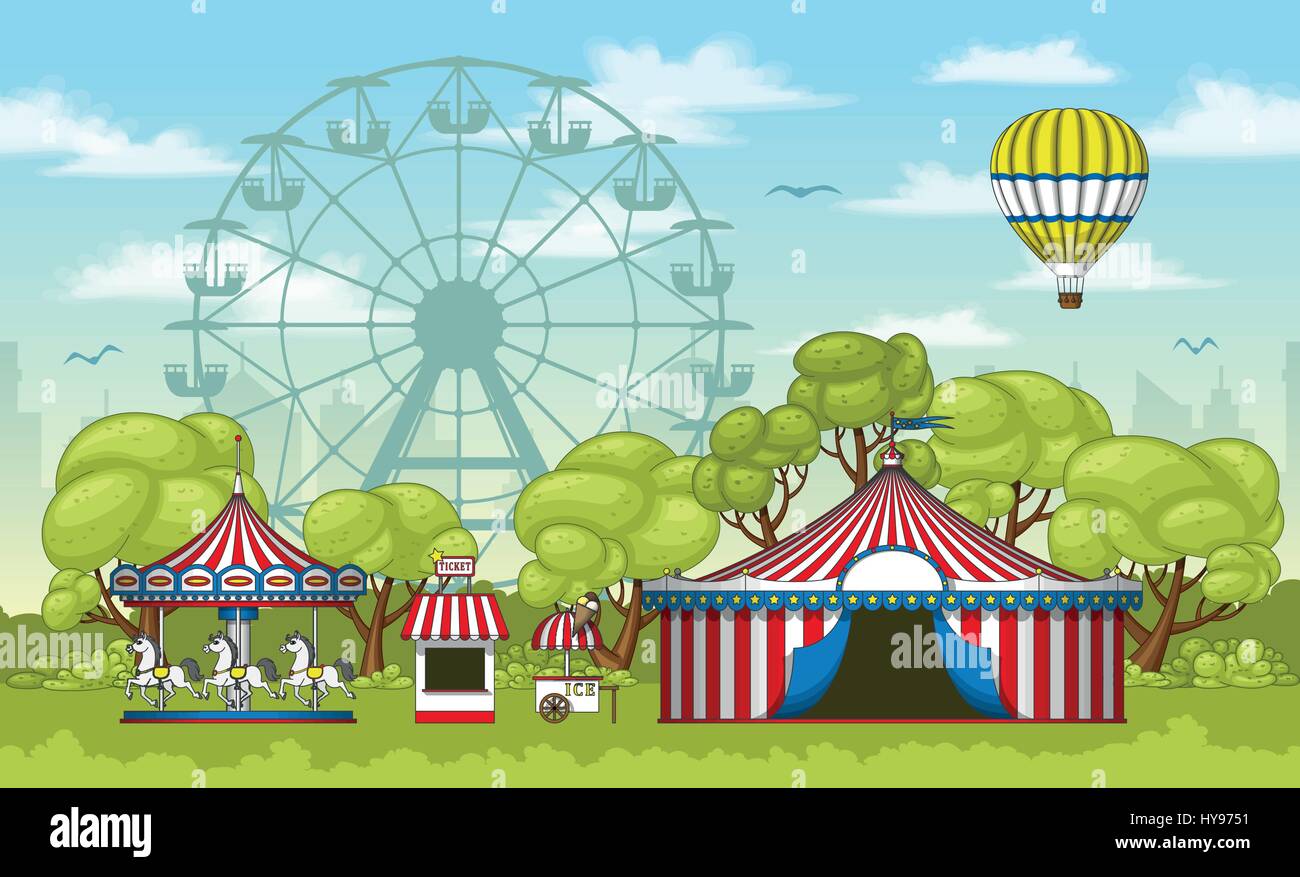 Amusement park Stock Vector Images - Alamy