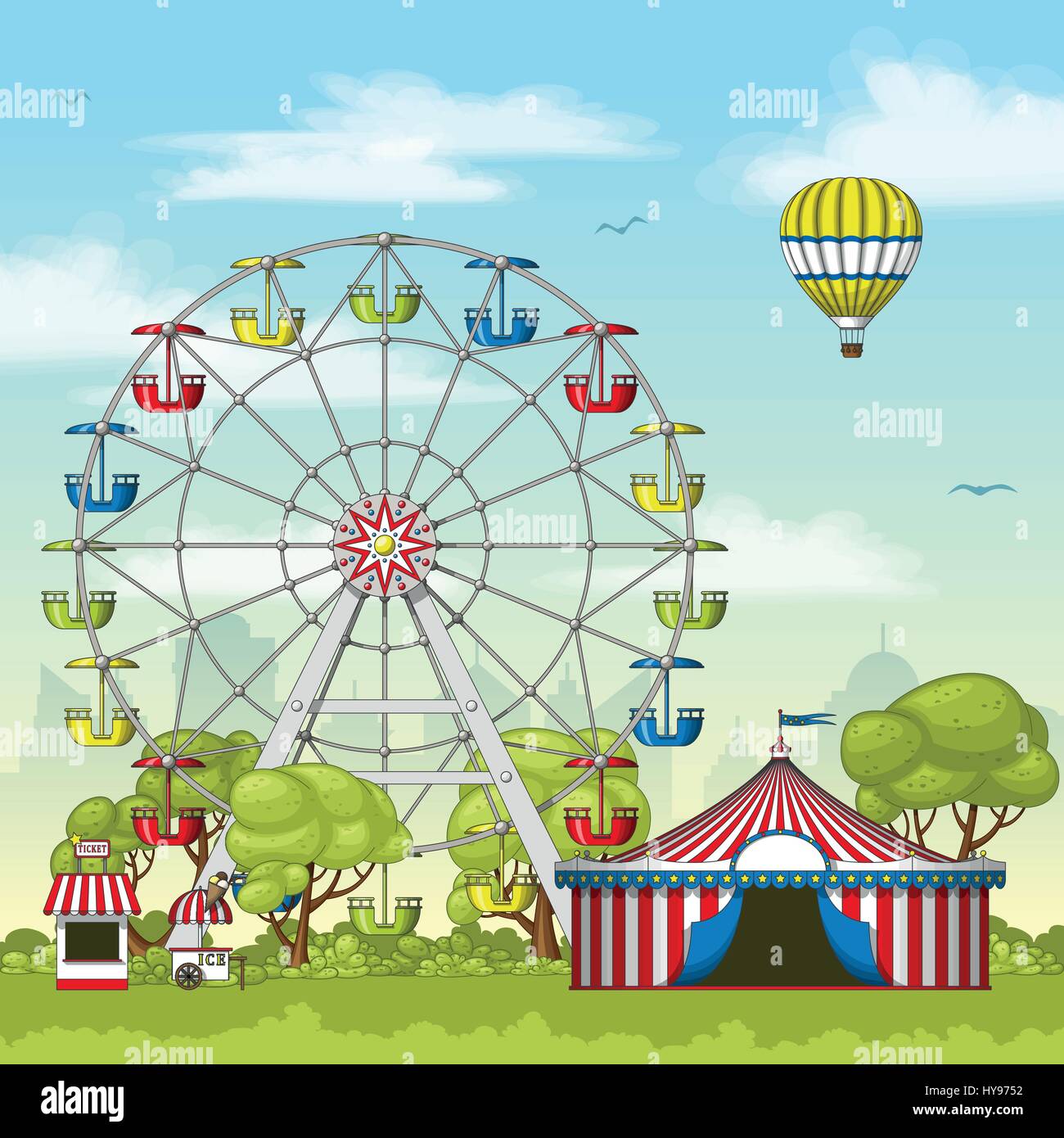 Amusement park Stock Vector Images - Alamy