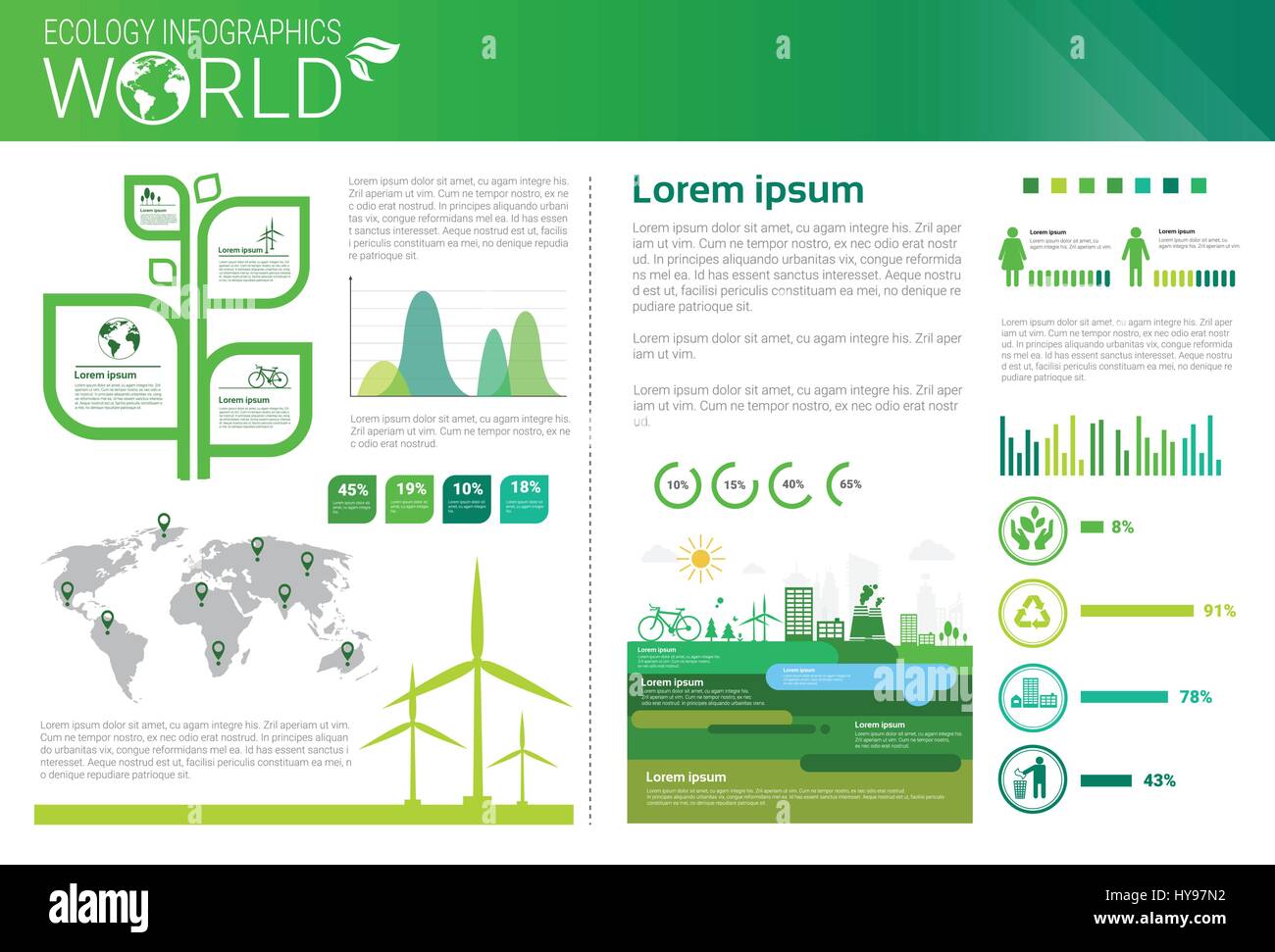 World Environment Protection World Environmental Protection Green Energy Ecology Infographics Banner ...