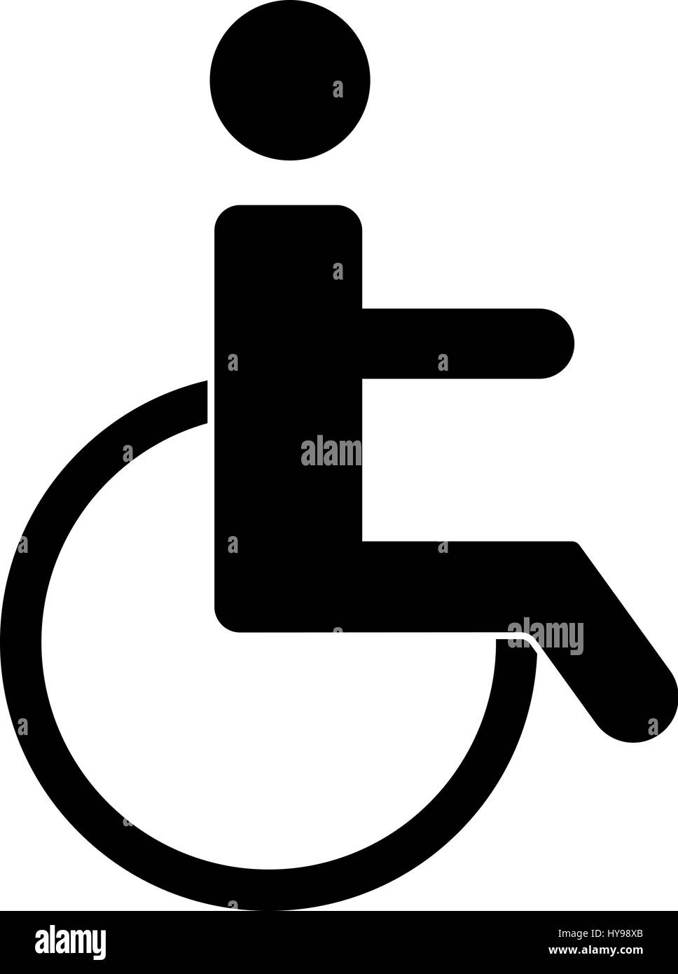 Illustration of wheelchair icon on white background Stock Vector