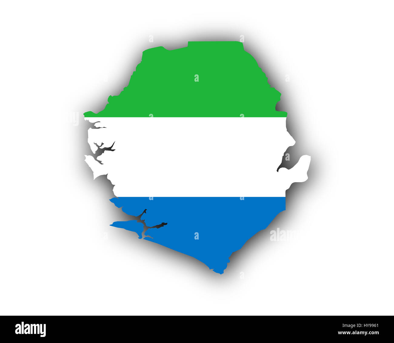 Map and flag of Sierra Leone Stock Photo - Alamy