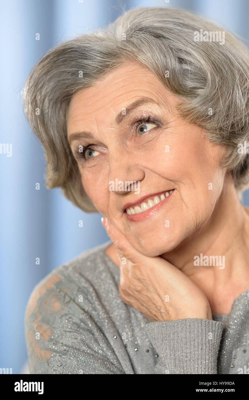 Beautiful happy elderly woman Stock Photo