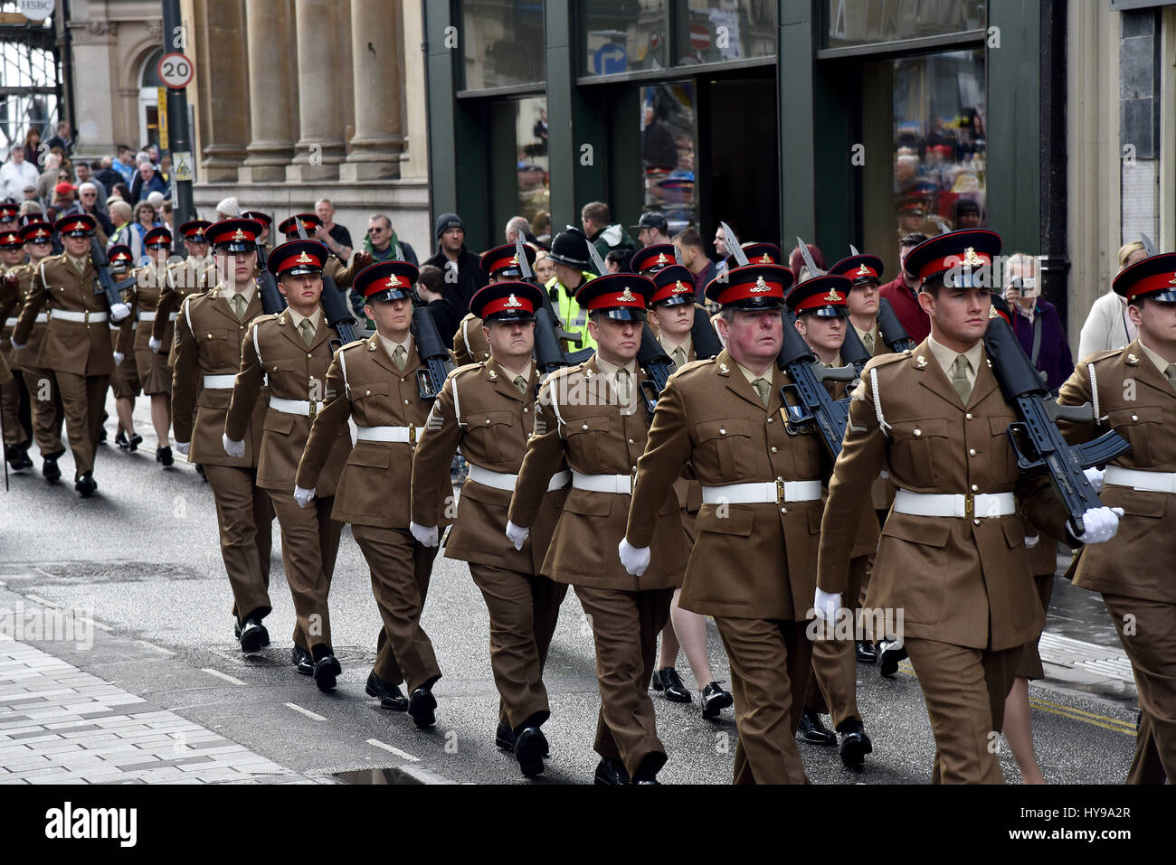 Soldiers from the 104th Regiment Royal Artillery marking their 50th ...