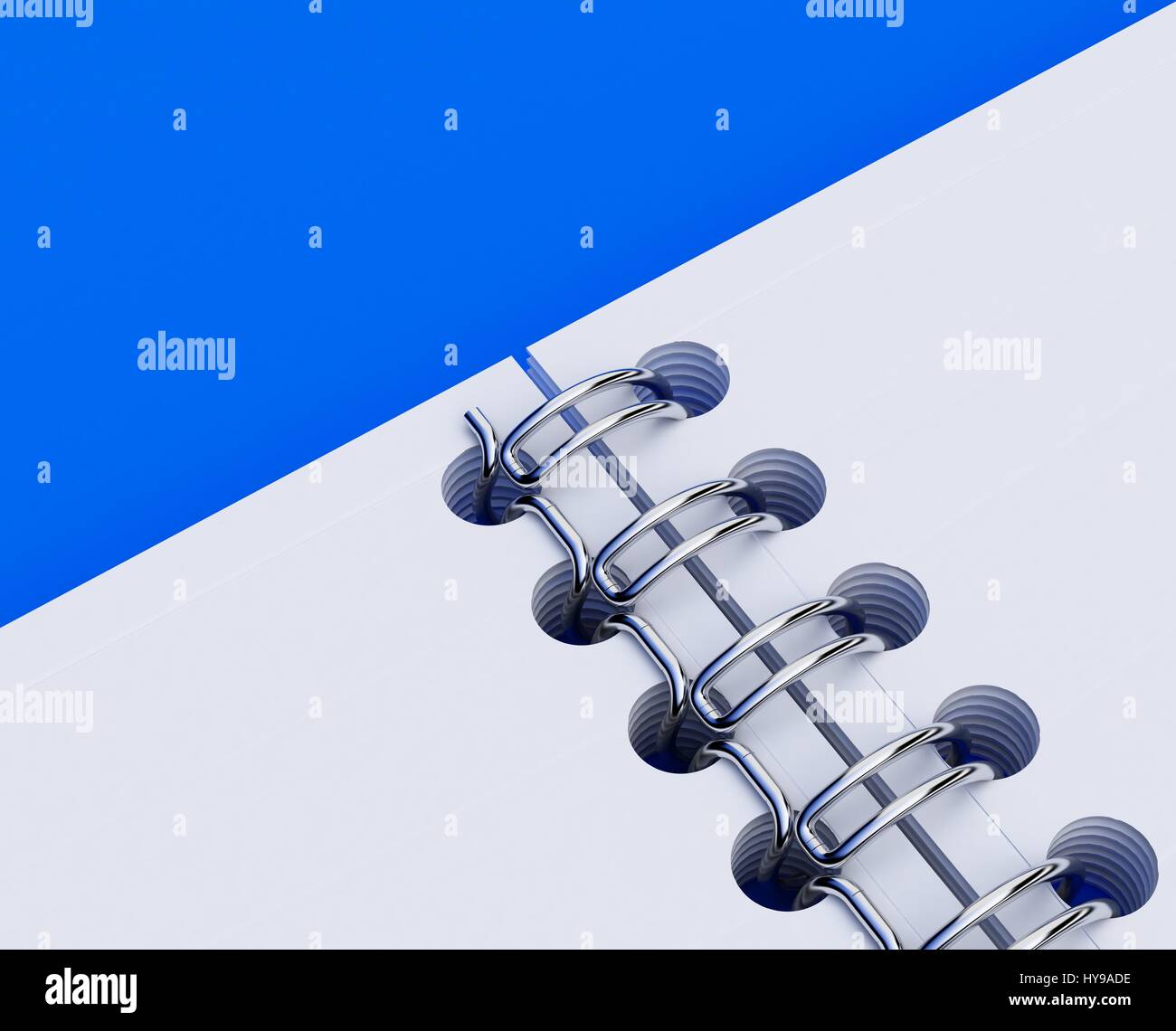 3D Illustration of Notepad with spring on color background Stock Photo ...