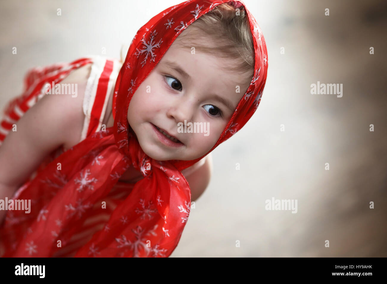 Little girl in dresses dancing with handkerchief Stock Photo Alamy