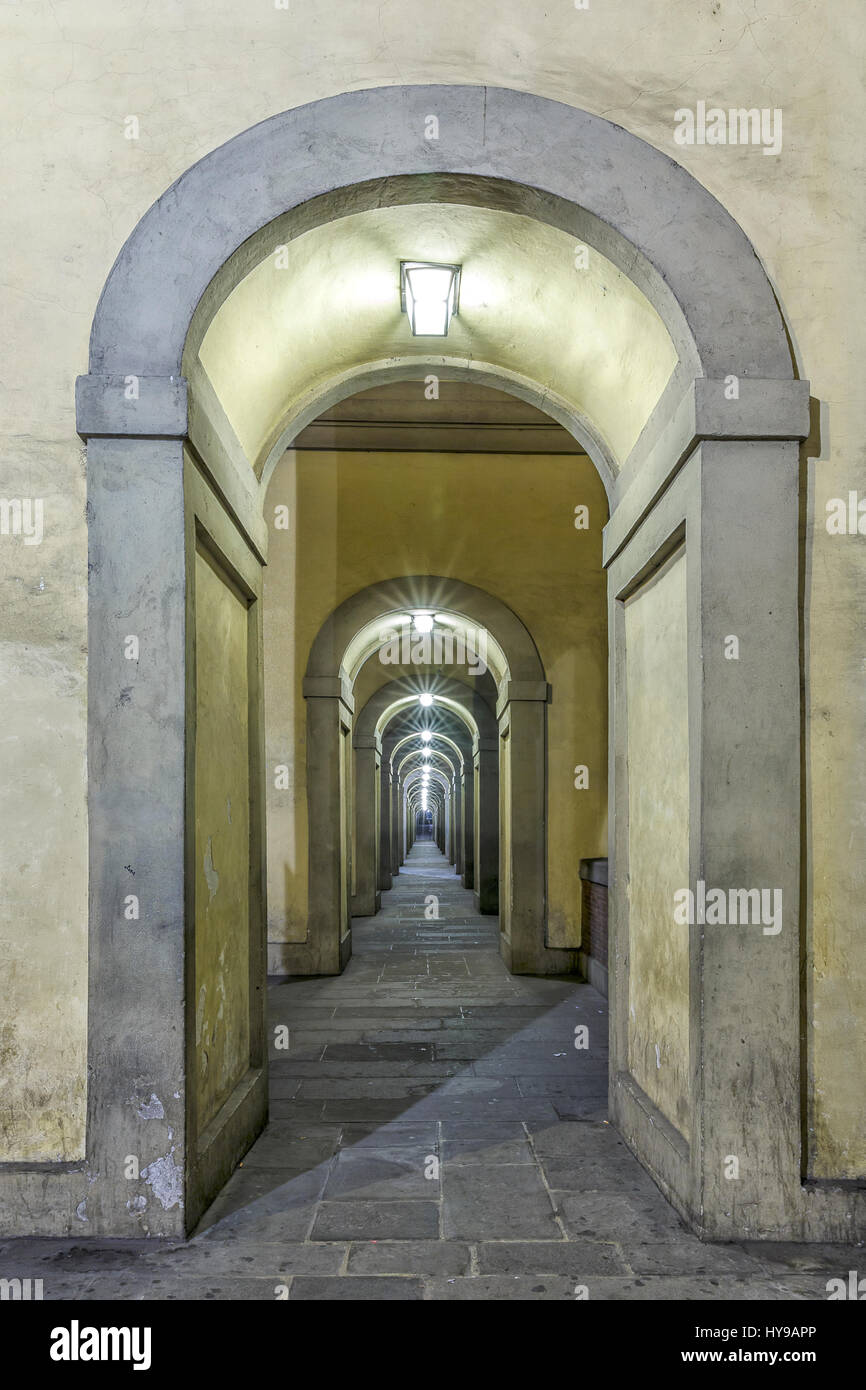 Vasari corridor in Florence.Italy Stock Photo