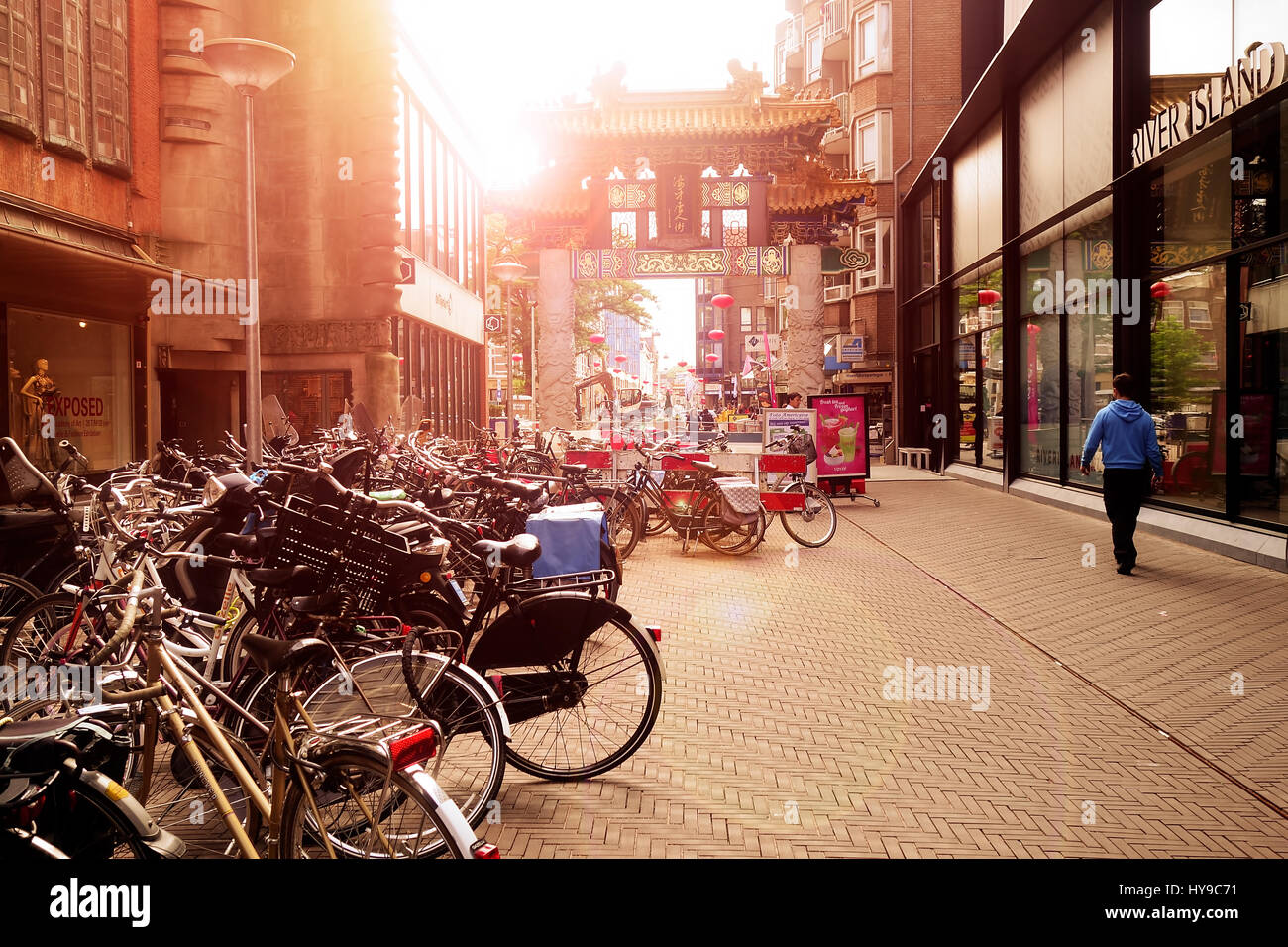 Chinatown in the center in The Hague, Netherlands Stock Photo