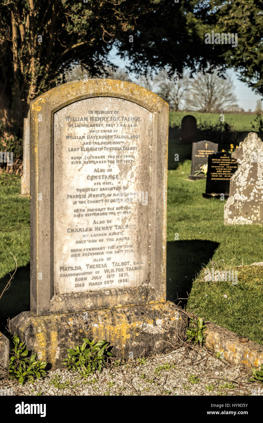 William Henry Fox Talbot's Grave Stock Photo