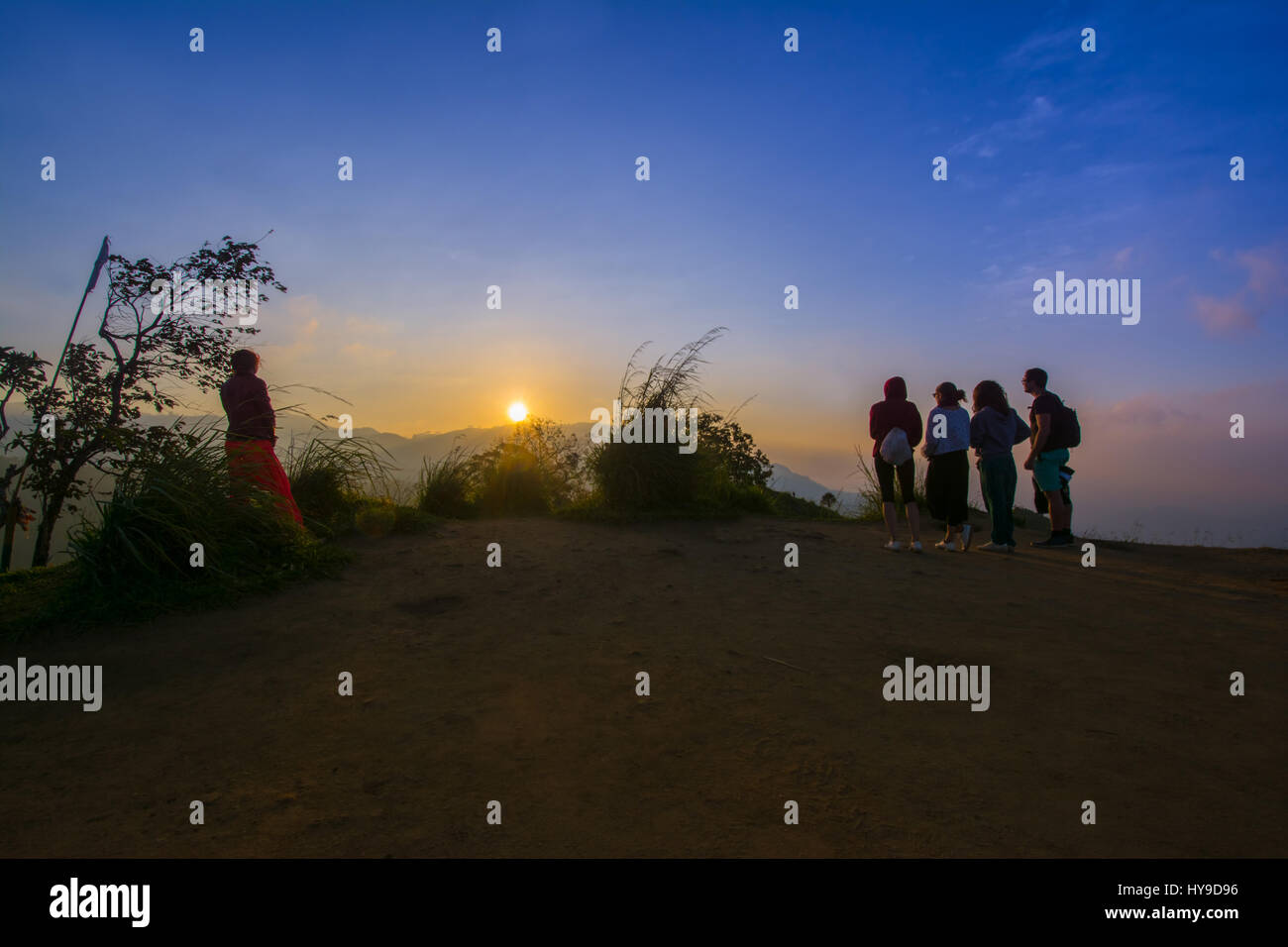Beautiful sunrise at little Adams peak in Ella, Sri Lanka Stock Photo ...