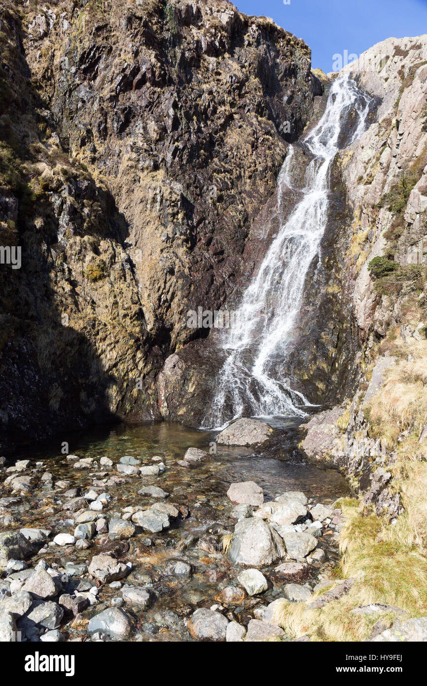 How Beck waterfall Eskdale Stock Photo