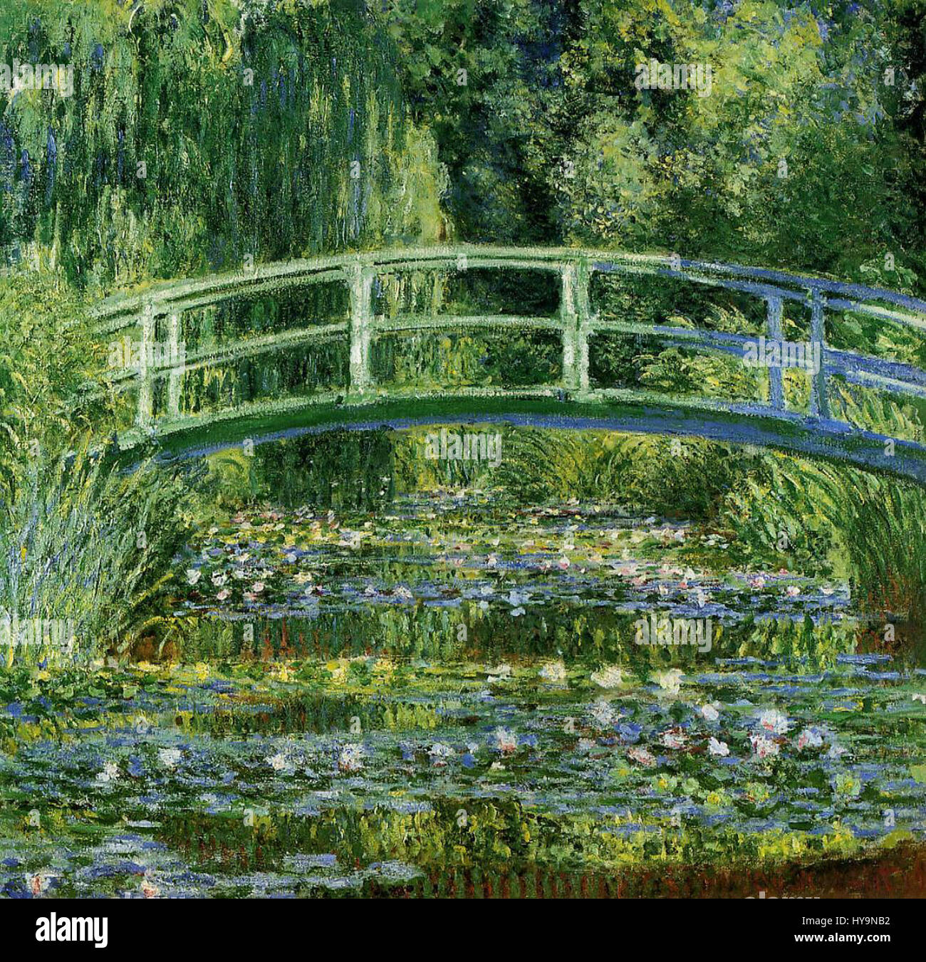 Water Lilies and Japanese Bridge (1897 1899) Monet Stock Photo