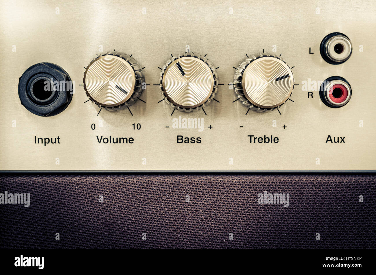 Close-up detail of sound volume controls in vintage style Stock Photo ...