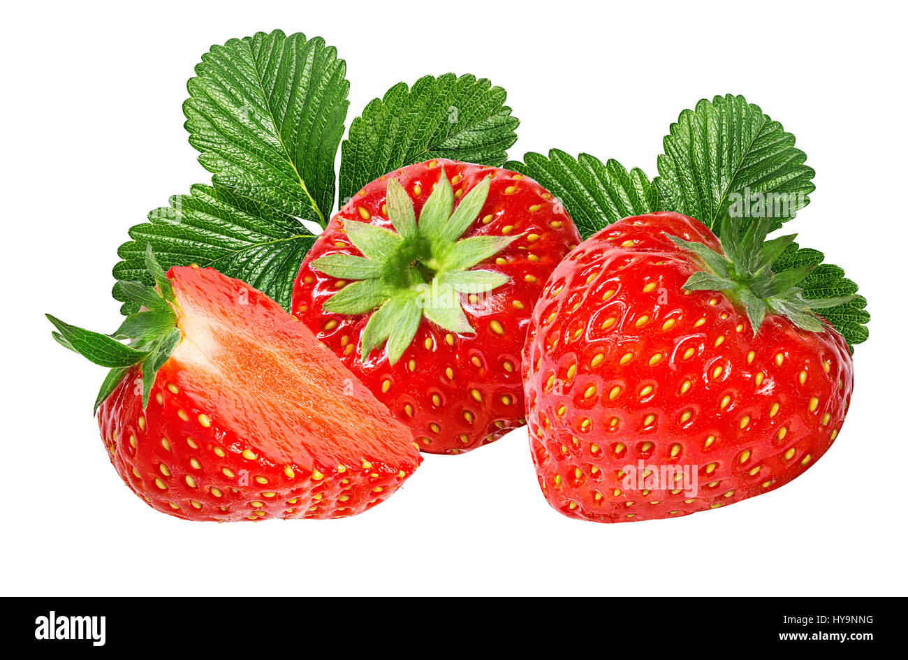 Strawberry on white background Stock Photo - Alamy