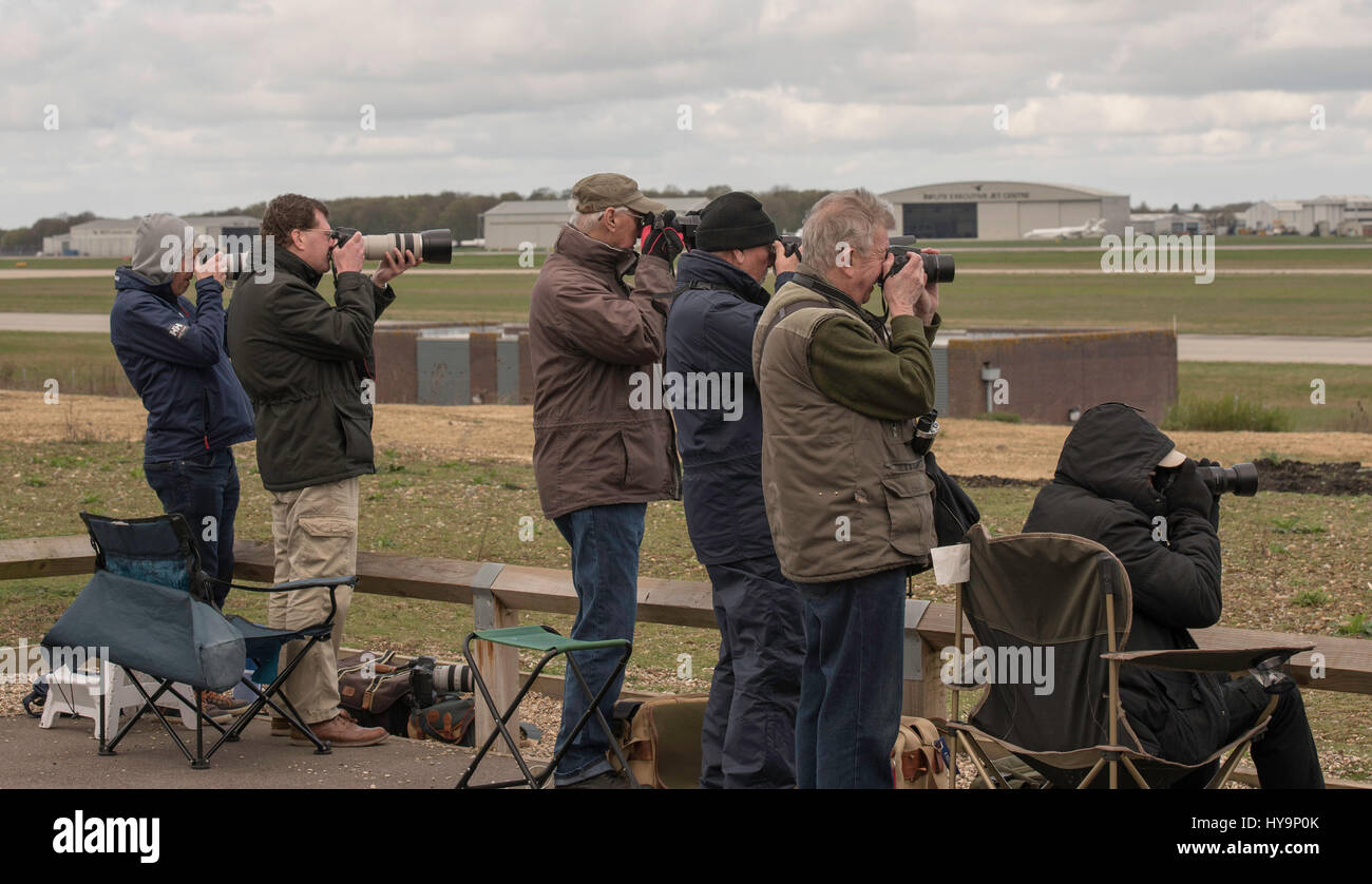 London Stansted airport; Aircraft spotters Stock Photo