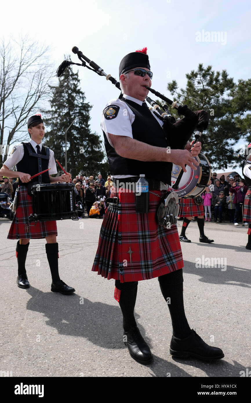 Piper, Aspy Luison, bagpipes, The Real McKenzies, Canadian Celtic punk band  in concert Stock Photo - Alamy
