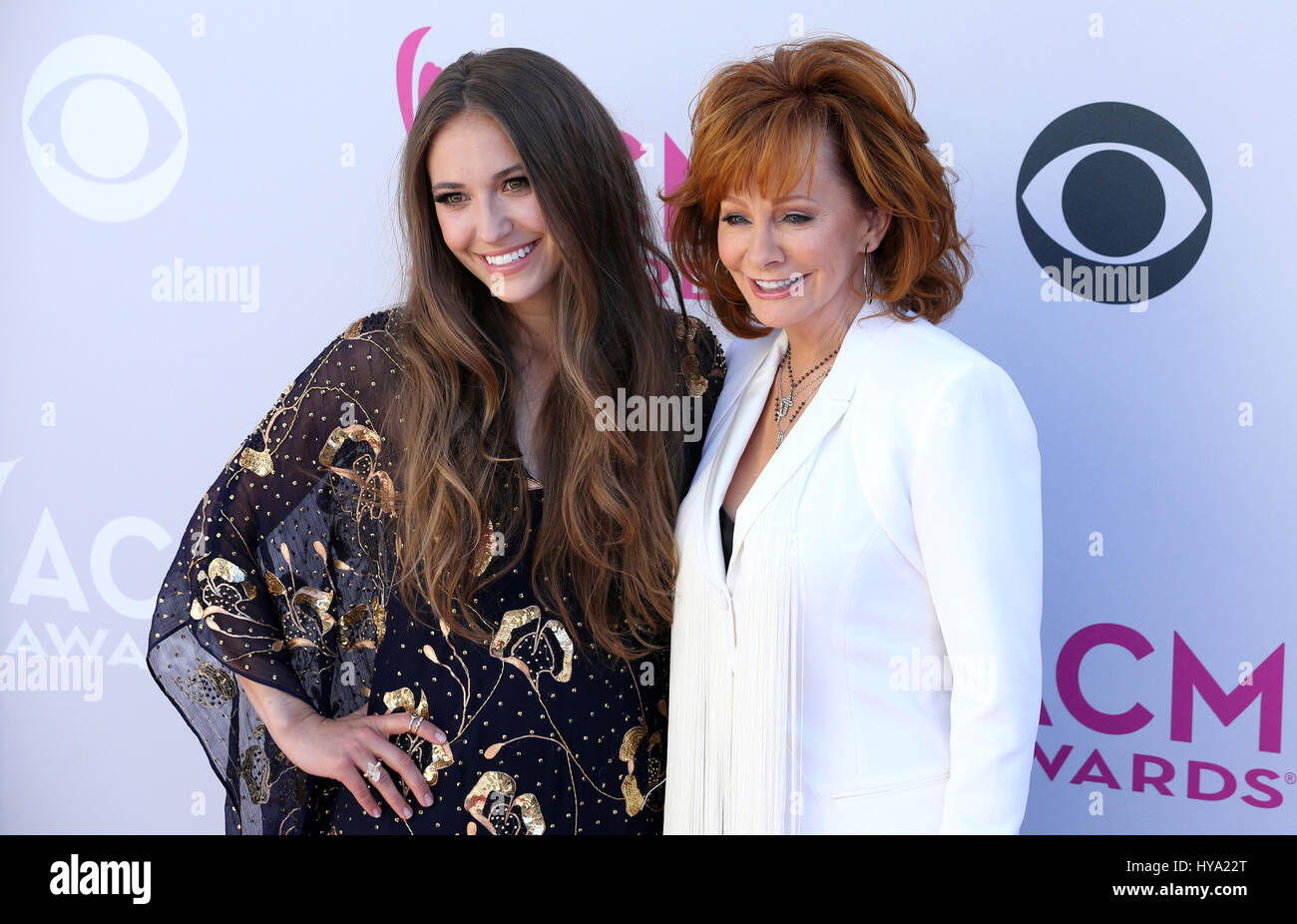 Las Vegas, NV, USA. 2nd Apr, 2017. Lauren Daigle and Reba McEntire at the 52nd Academy Of Country Music Awards at the T-Mobile Arena in Las Vegas, Nevada on April 2, 2017. Credit: Erik Kabik Photography/Media Punch/Alamy Live News Stock Photo