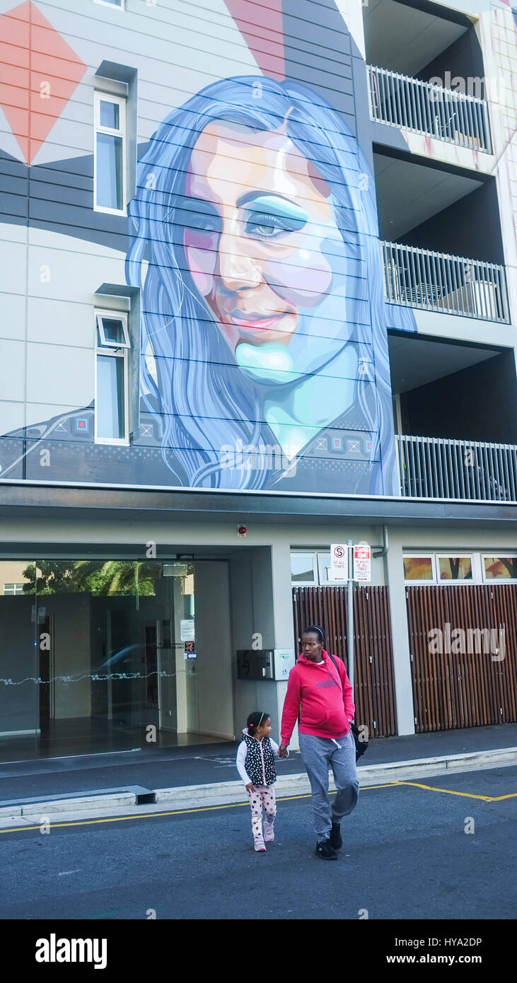 Adelaide, Australia. 3rd Apr, 2017. Colourful art murals are showcased