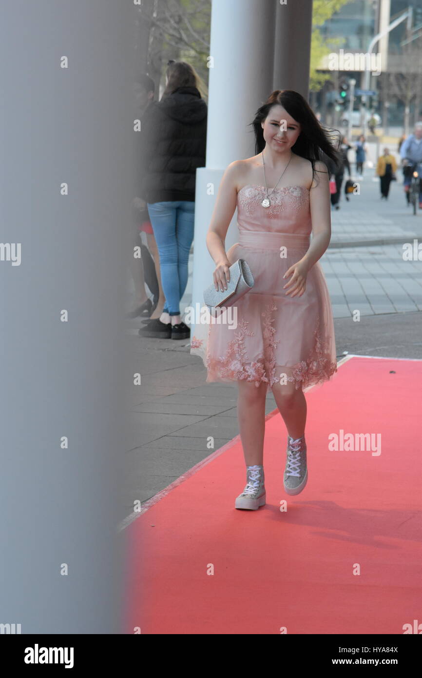 Frankfurt Germany, April 3rd 2017: Jamie-Lee Kriewitz arriving at the