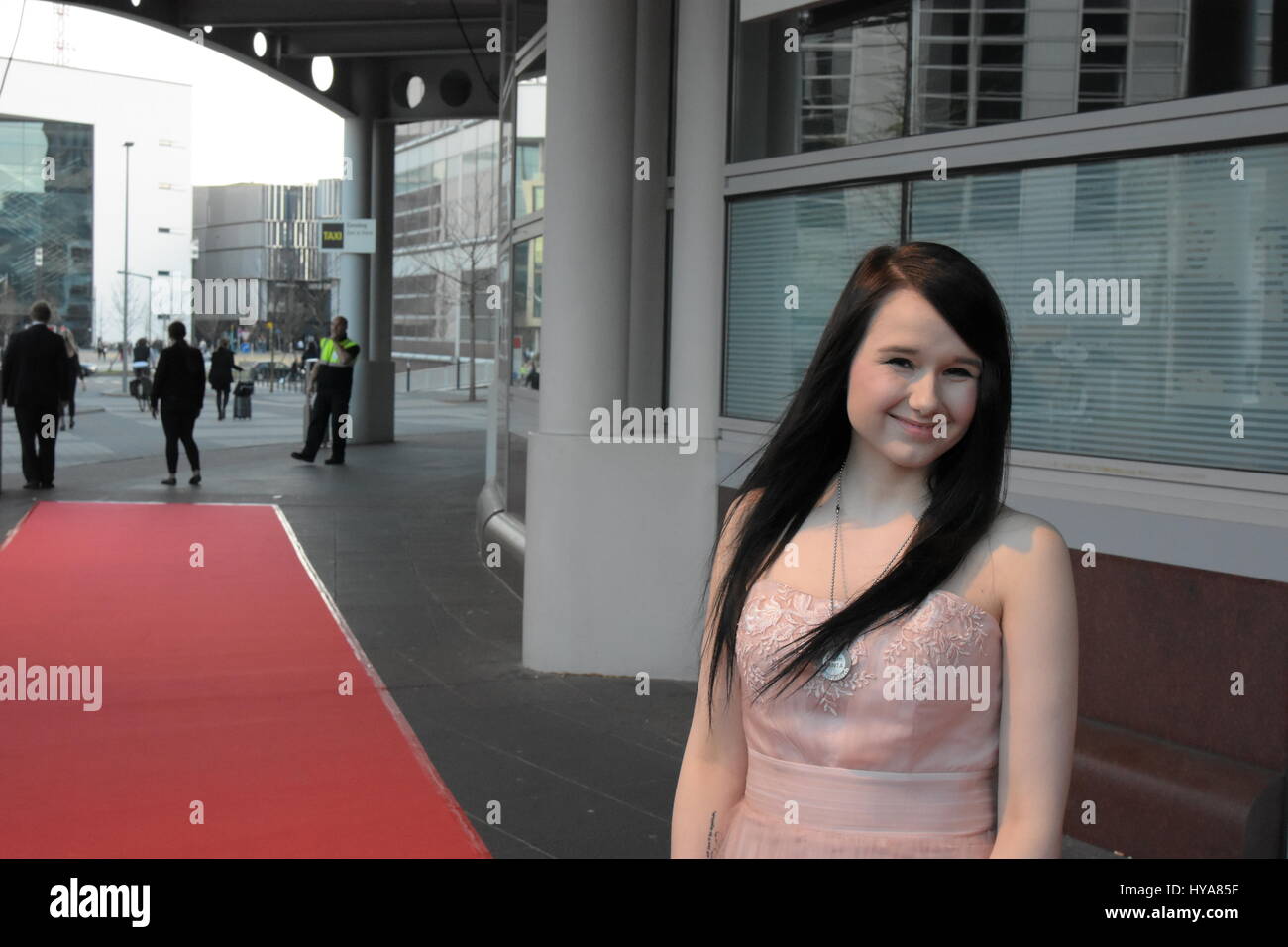 Frankfurt Germany, April 3rd 2017: Jamie-Lee Kriewitz arriving at the