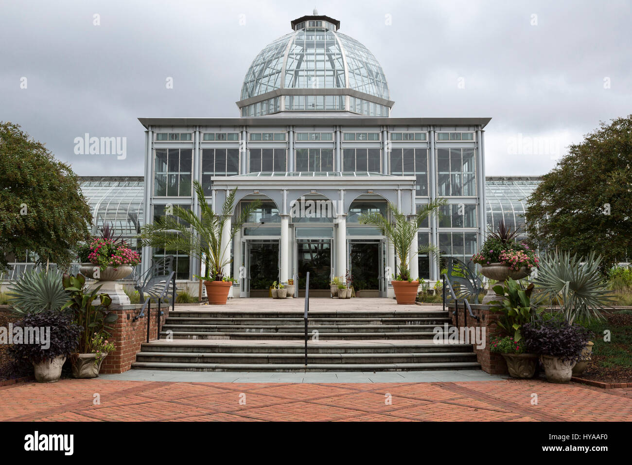 Richmond, Virginia.  Lewis Ginter Botanical Garden Conservatory. Stock Photo