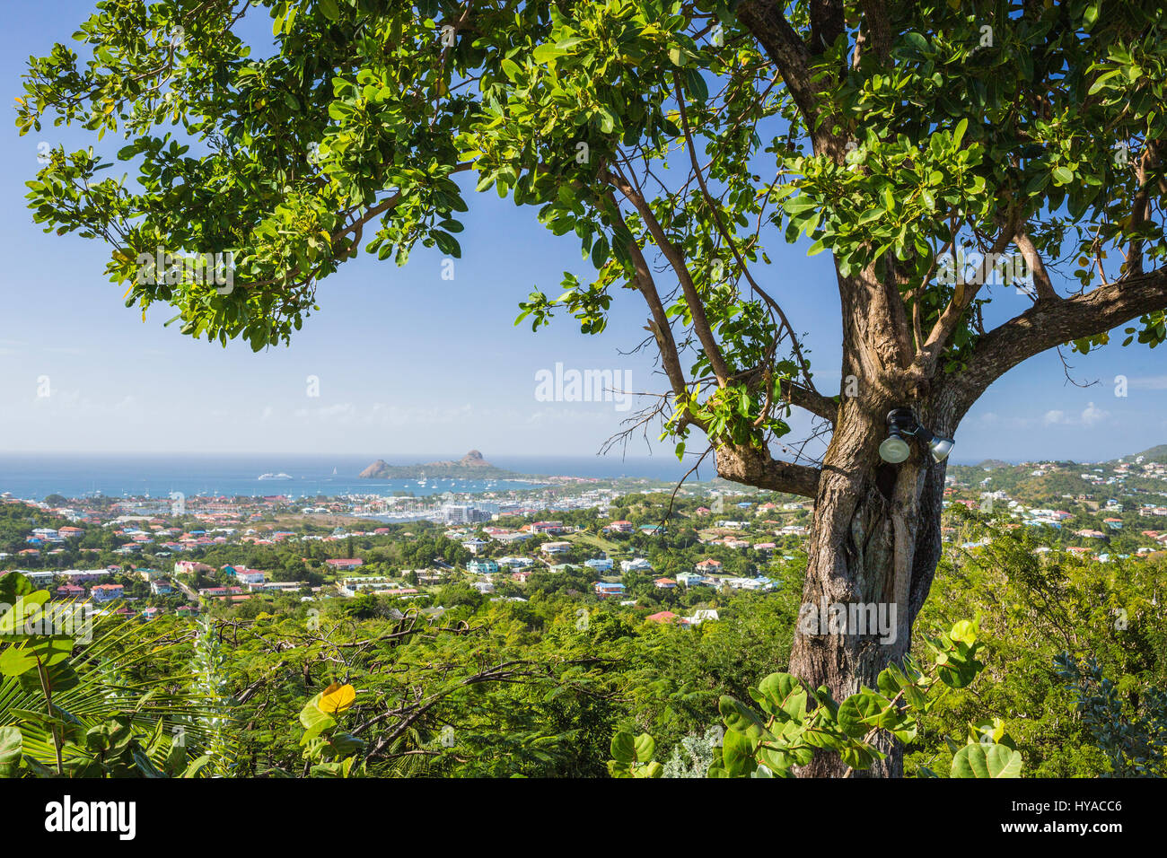 View from Stony Hill of island of St Lucia Stock Photo