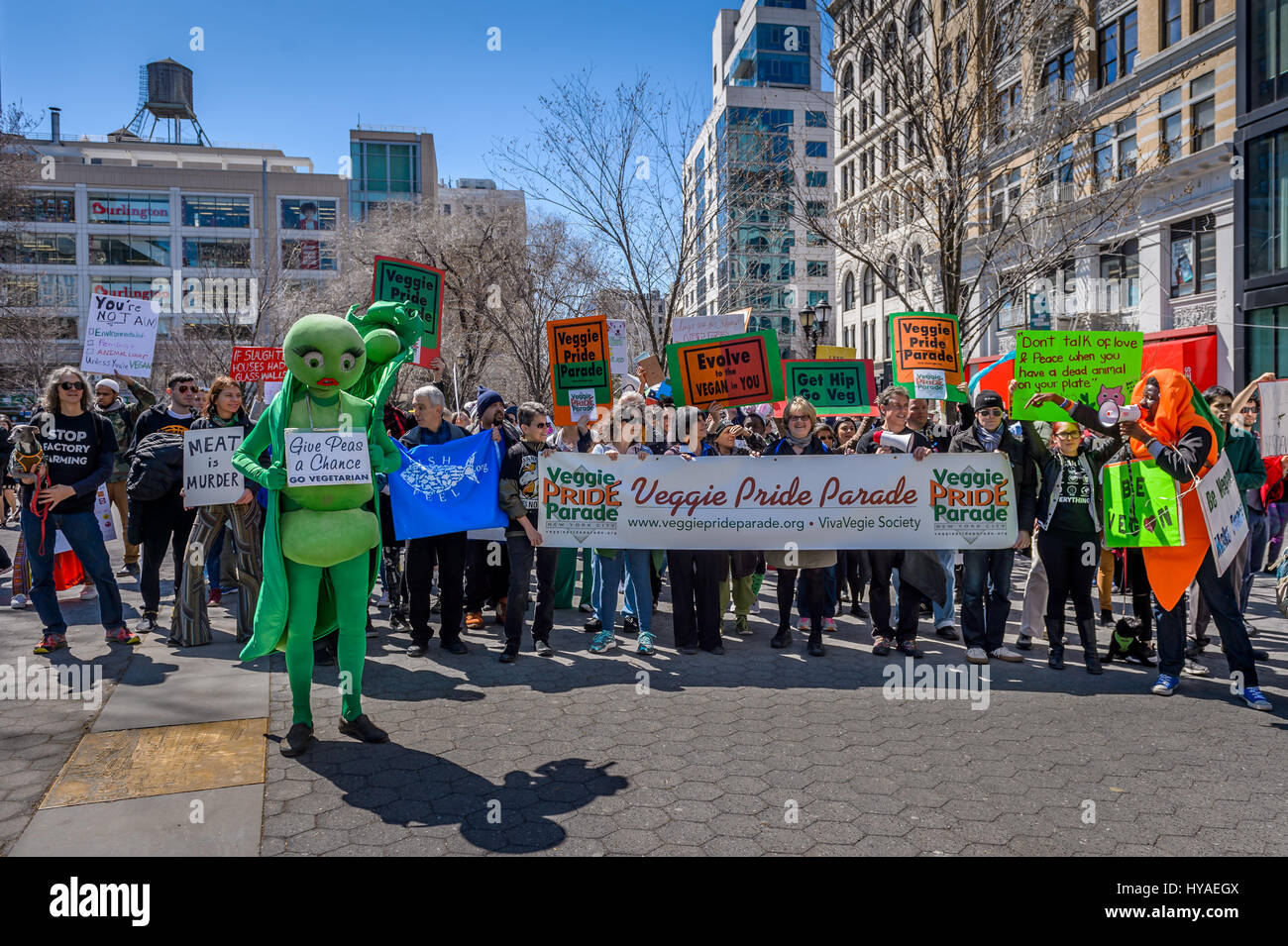 New York, USA. 02nd Apr, 2017. New York based animalrights activists