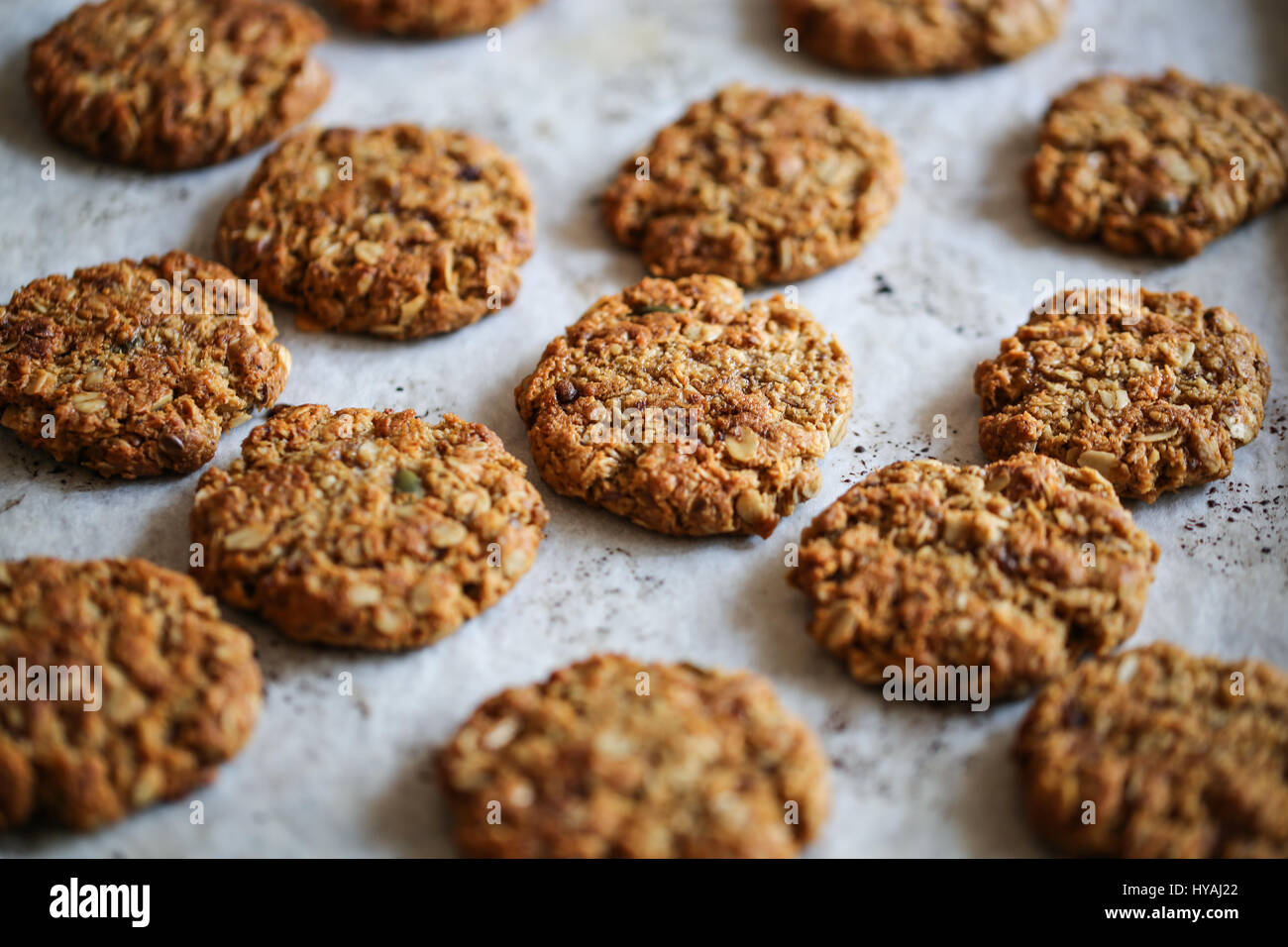 traditional anzac oat cookies Stock Photo Alamy