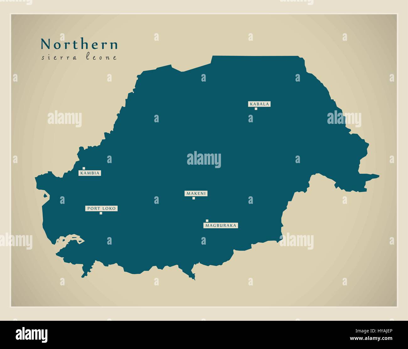 Modern Map - Northern Province SL Stock Vector