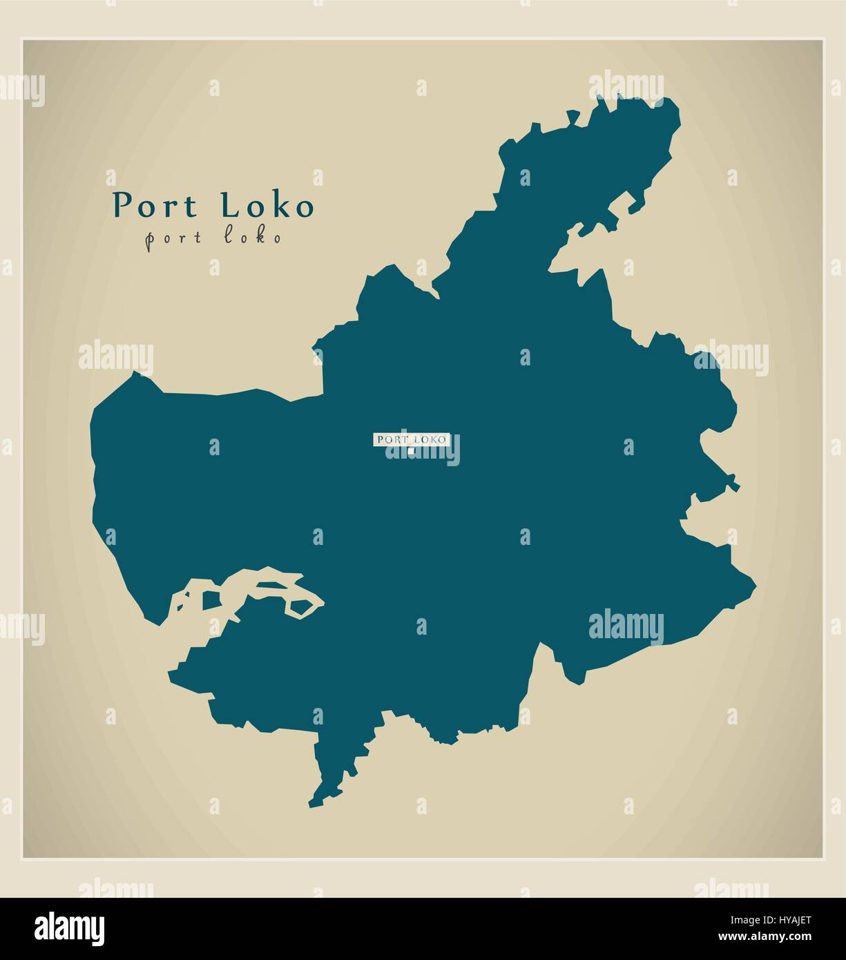 Modern Map - Port Loko SL Stock Vector