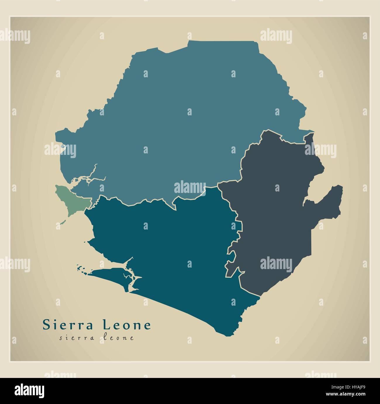 Modern Map Sierra Leone Provinces Colored Sl Stock Vector Image Art