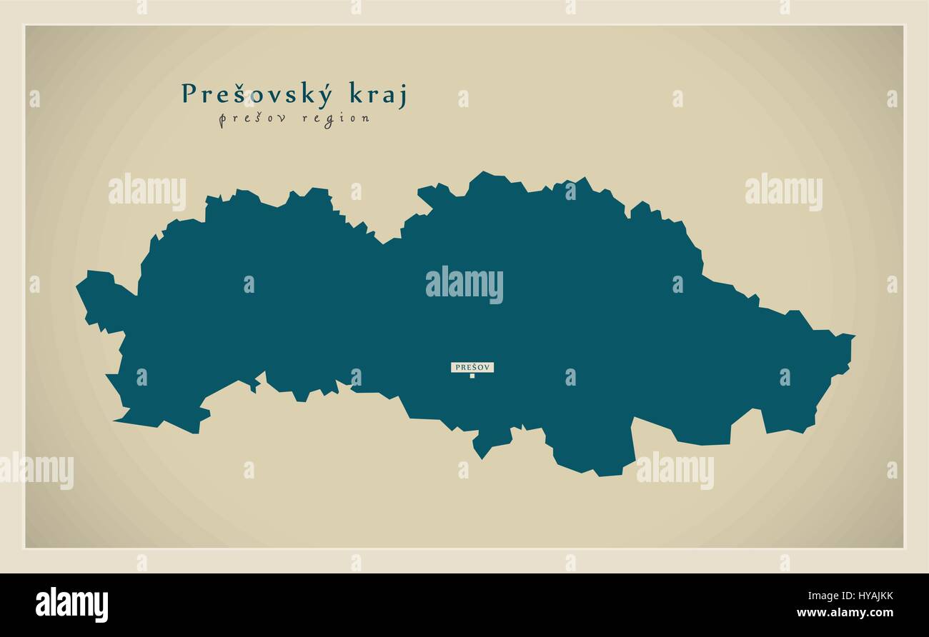 Modern Map - Presovsky kraj SK Stock Vector Image & Art - Alamy