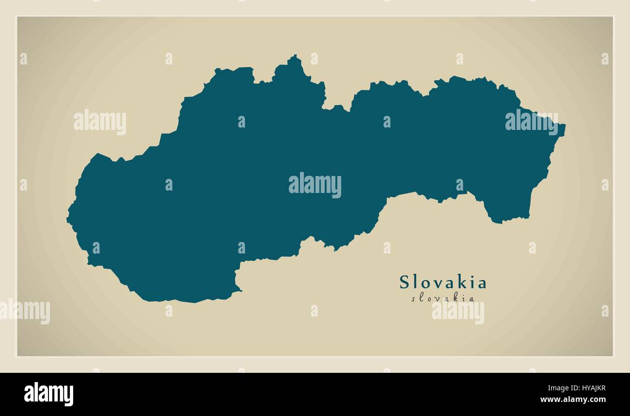 Modern Map - Slovakia SK Stock Vector