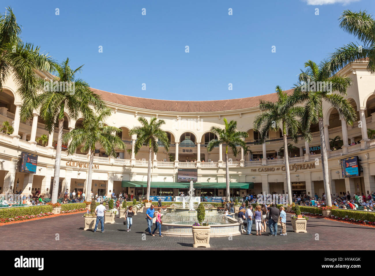 HALLANDALE BEACH, USA - MAR 11, 2017: Gulfstream Park and Casino in Hallandale Beach, Florida, United States Stock Photo
