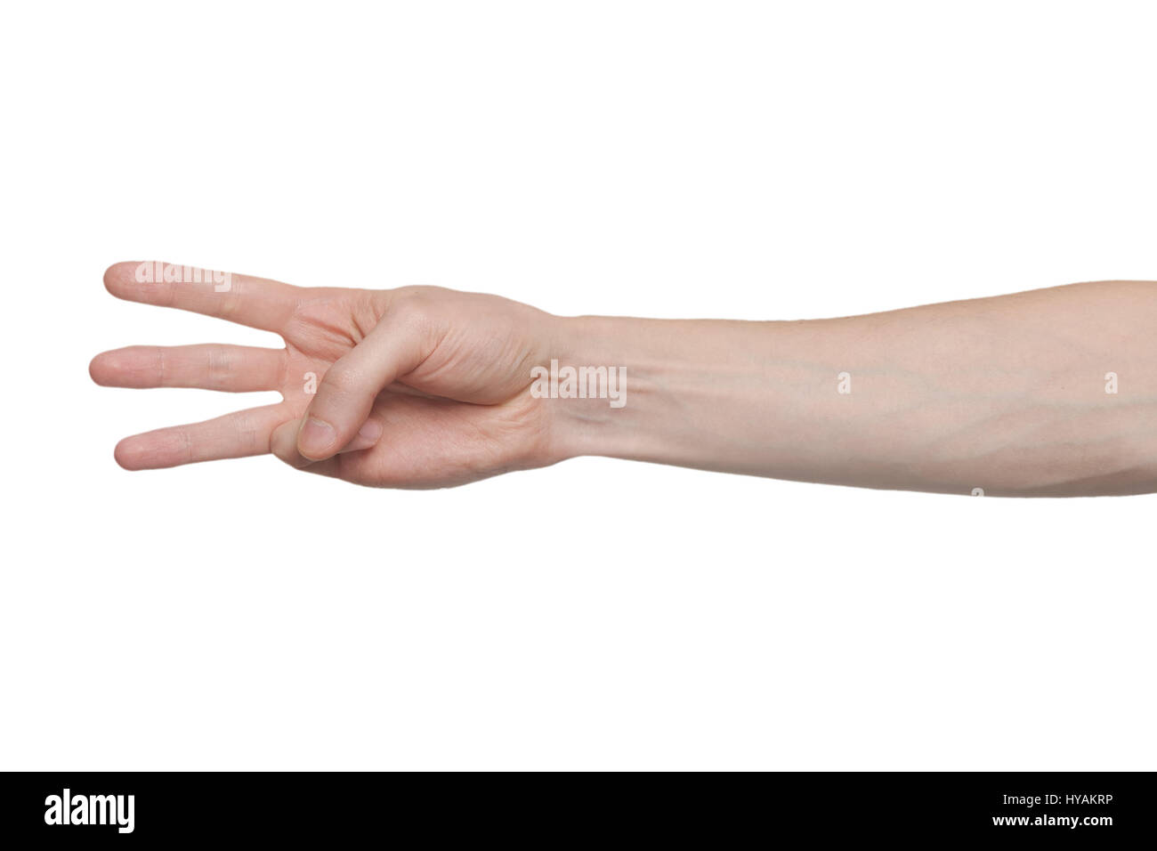 Male hand isolated on white background Stock Photo - Alamy