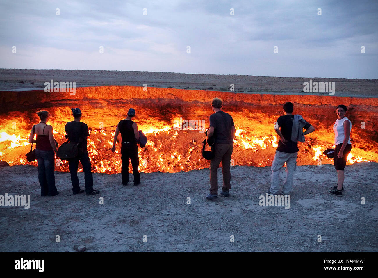 Derweze Turkmenistan Visitors Getting As Close As Possible