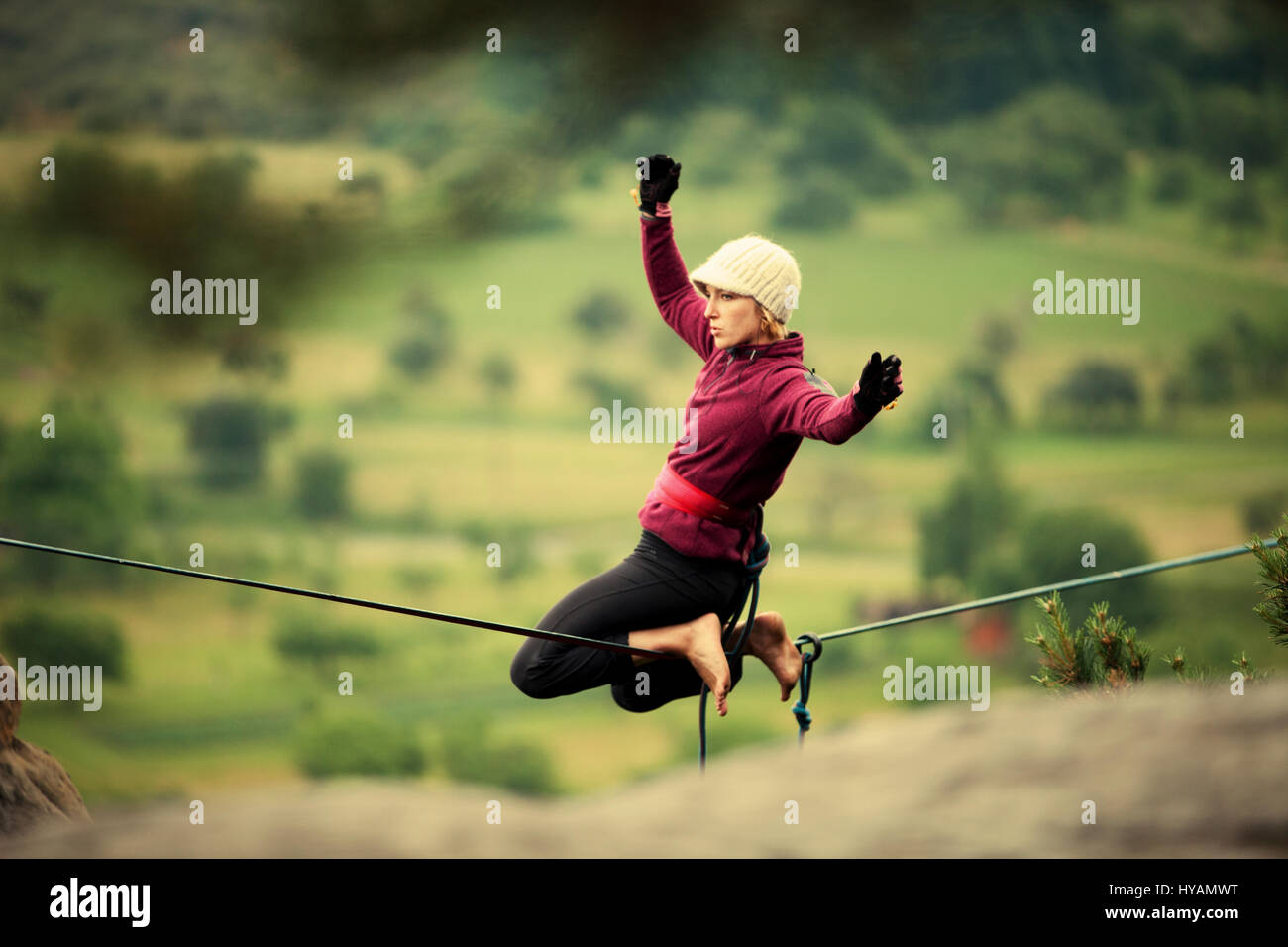 Slackliners hires stock photography and images Alamy