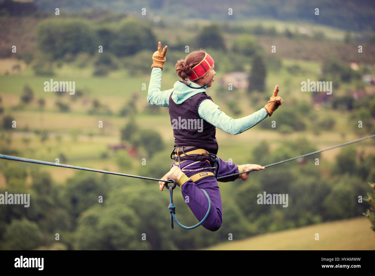 Slackliners hires stock photography and images Alamy