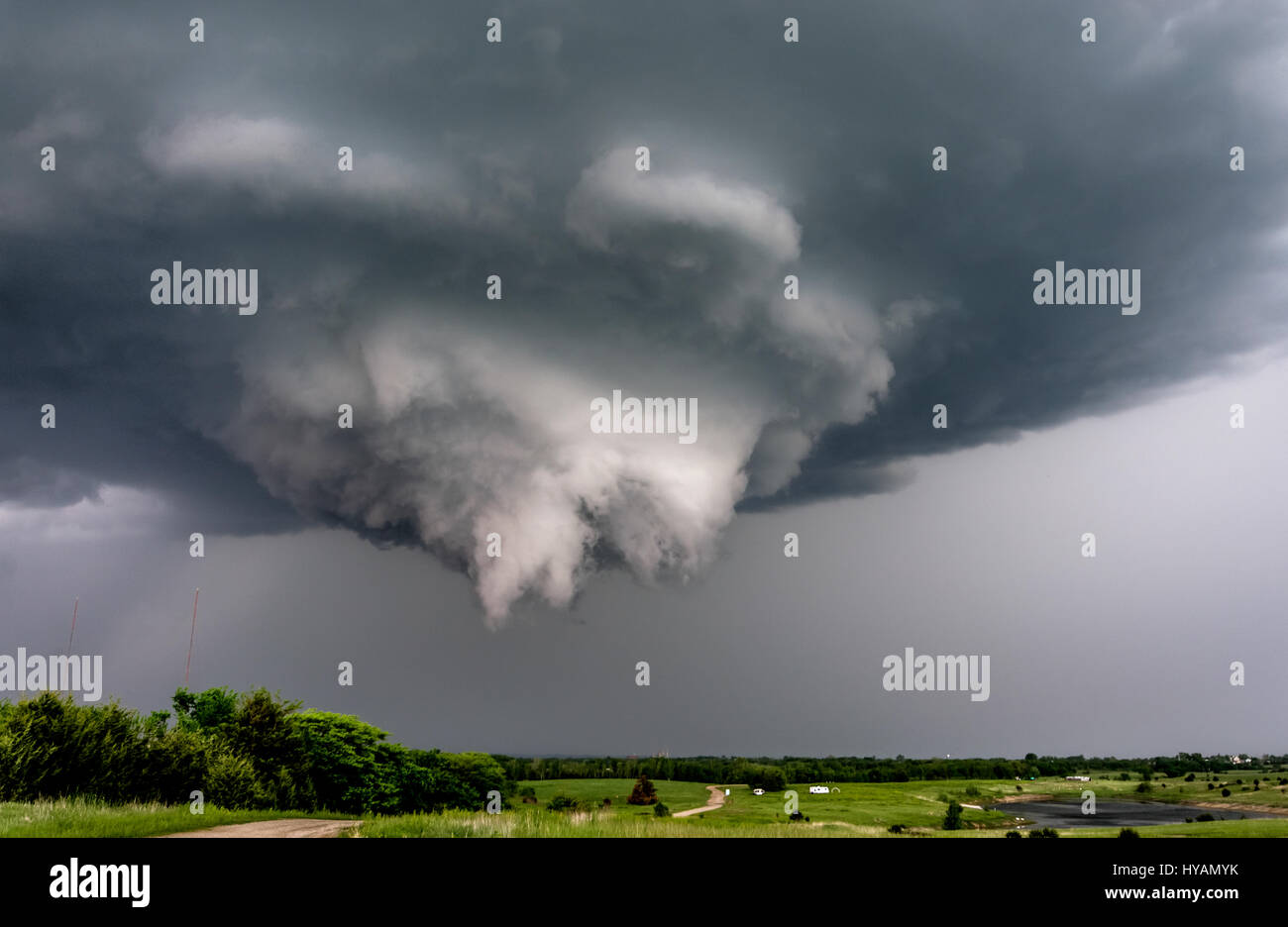 OKLAHOMA, USA: MEET THE female elementary teacher who was inspired by Hollywood film “Twister” and now risks her life to bring you these extraordinary photos of supercell thunderstorms and tornados. Pictures show how the 31-year-old Valentina Abinanti from Galliate, Italy battles winds of over 100-miles-per-hour, over her decade long stormchasing career, which has seen her encounter 70 tornados and four hundred storms. On May 31st 2013, Valentina even survived one deadly tornado, El Reno, the widest in recorded history, which killed three fellow stormchasers and is remembered by the community  Stock Photo