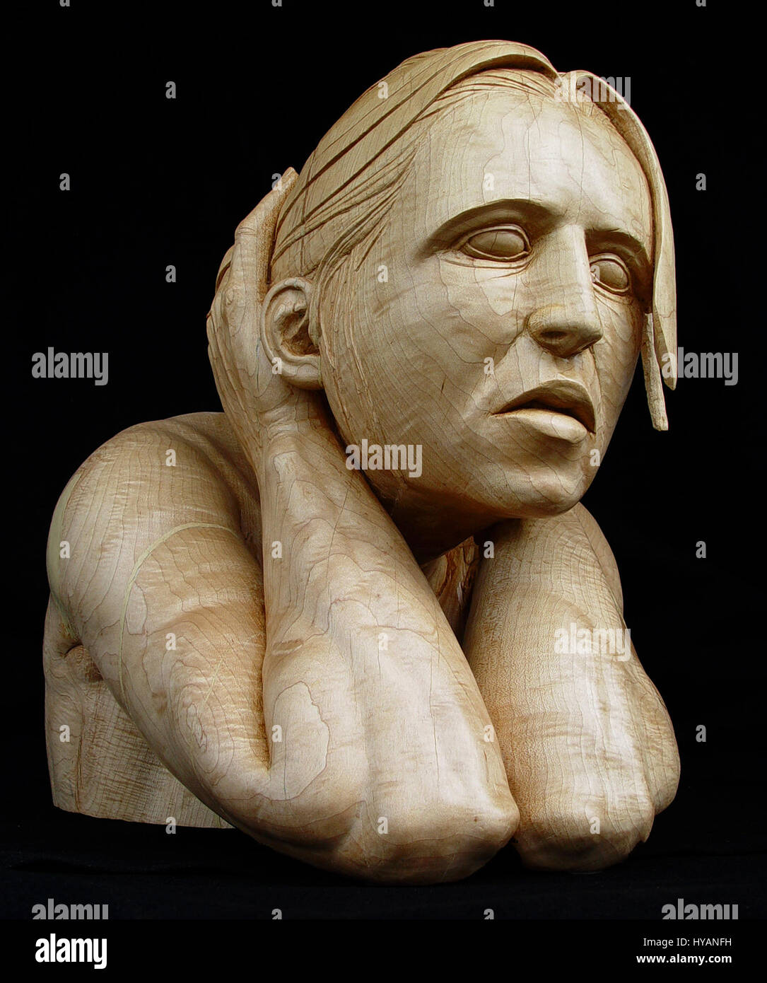 Oneonta, USA: A hand carved wooden sculpture called Ghastly Nights.  YOU WOODEN’ Adam and Eve how realistic these eye-popping carvings are. The works pictured here are amazing pieces carved entirely out of wood – and can take up to 1,000-hours to painstakingly complete. Inspired by stone sculptures while studying in Rome 27 years-ago, American sculptor Stefanie Rocknak (48), decided to transfer the skills of the stone masters to her favourite material - wood. Stock Photo