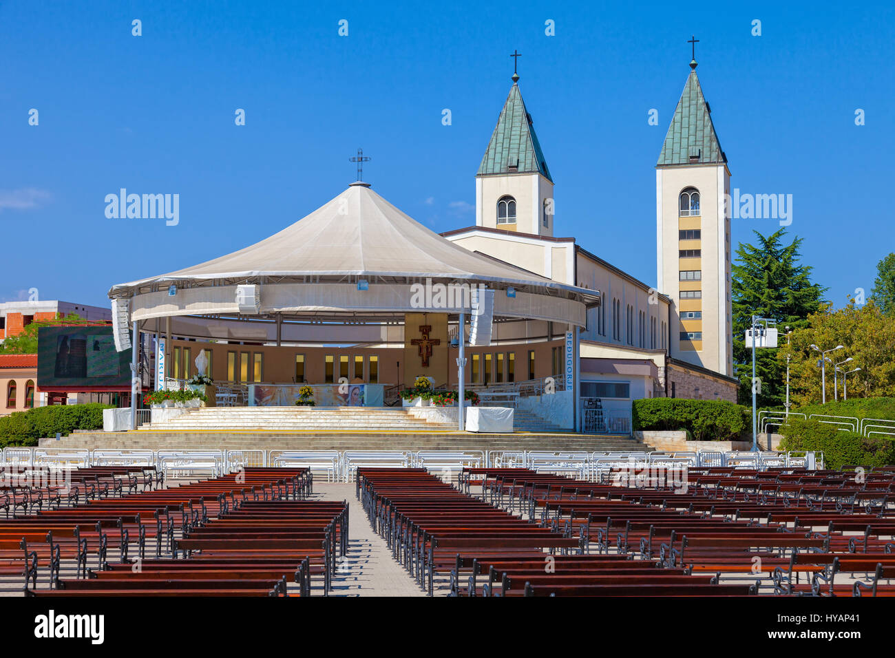 Saint James church of Medjugorje in Bosnia Herzegovina. Stock Photo